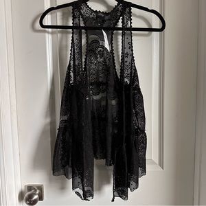 Black Lace Vest NWT Medium
